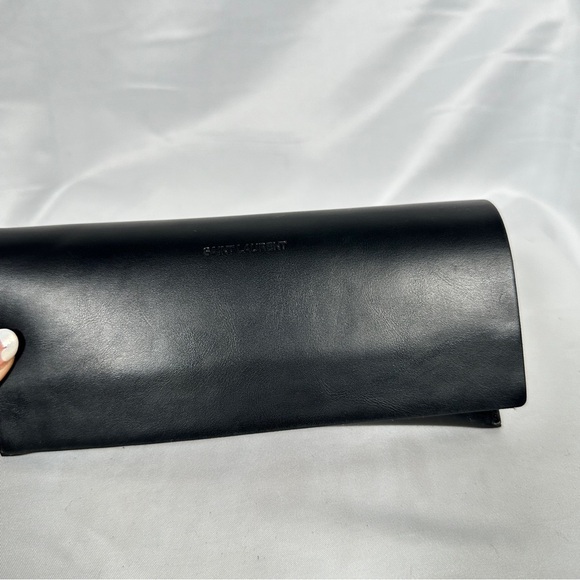 Saint Laurent Black Leather Magnetic Sunglasses / Eyeglasses Case - Picture 3 of 11